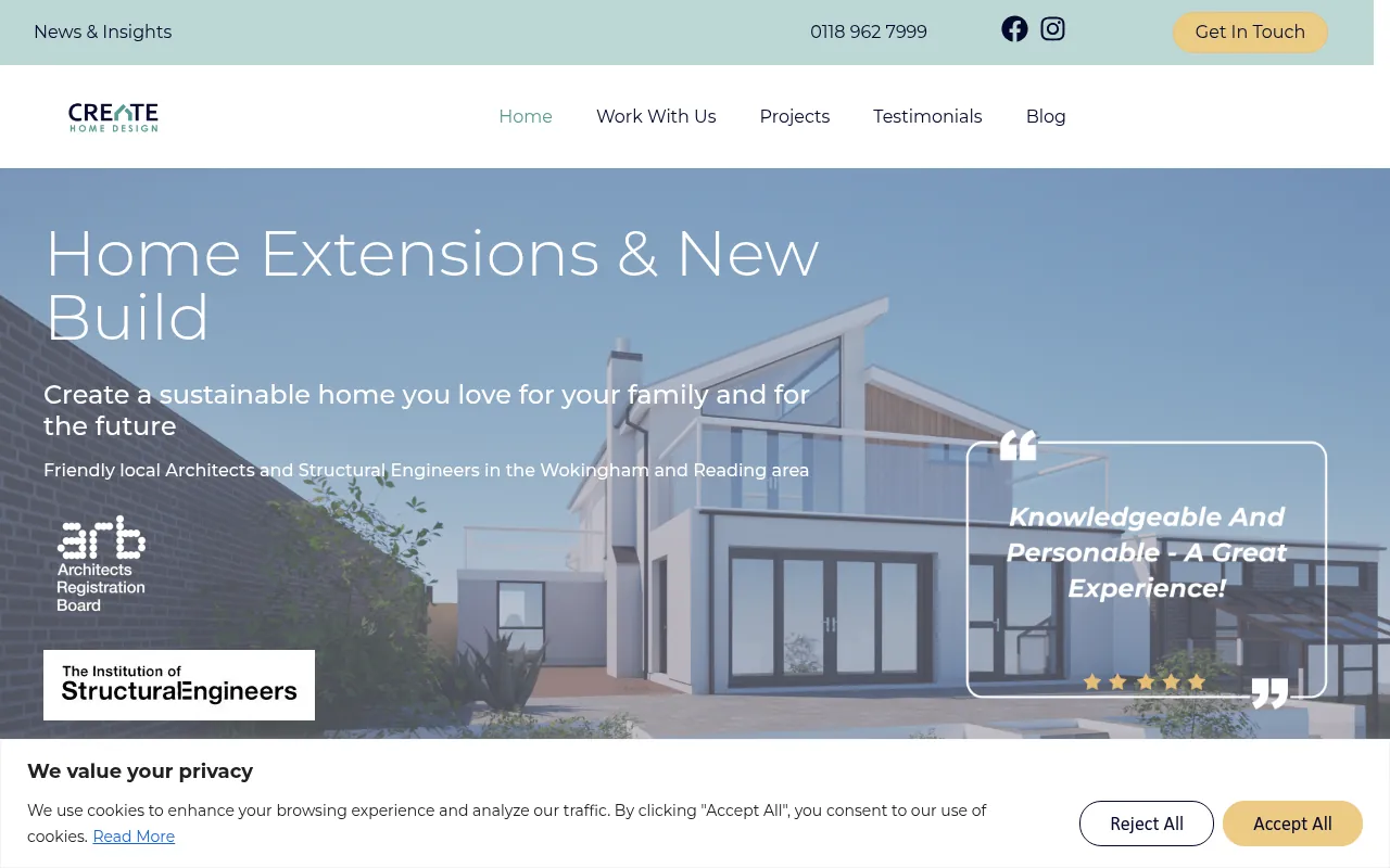 Create Home Designs website screenshot